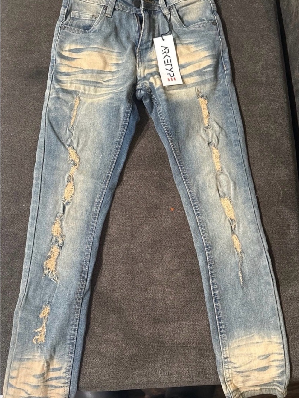 & Other Stories Light Blue Distressed Skinny Jeans